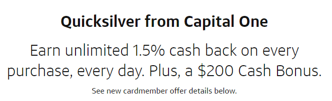 Capital One Quicksilver Rewards And Bonus
