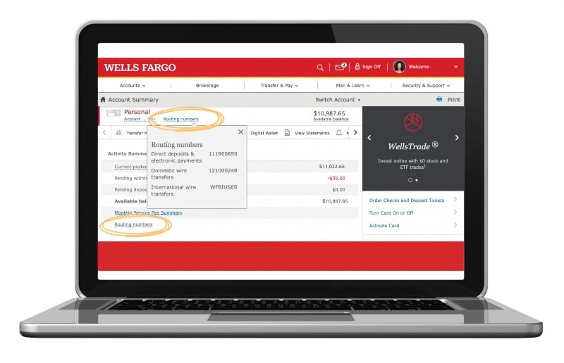 Find Wells Fargo Routing Number Computer Small